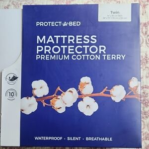 Cotton Terry Mattress Protector Twin 38 X 75 NIB